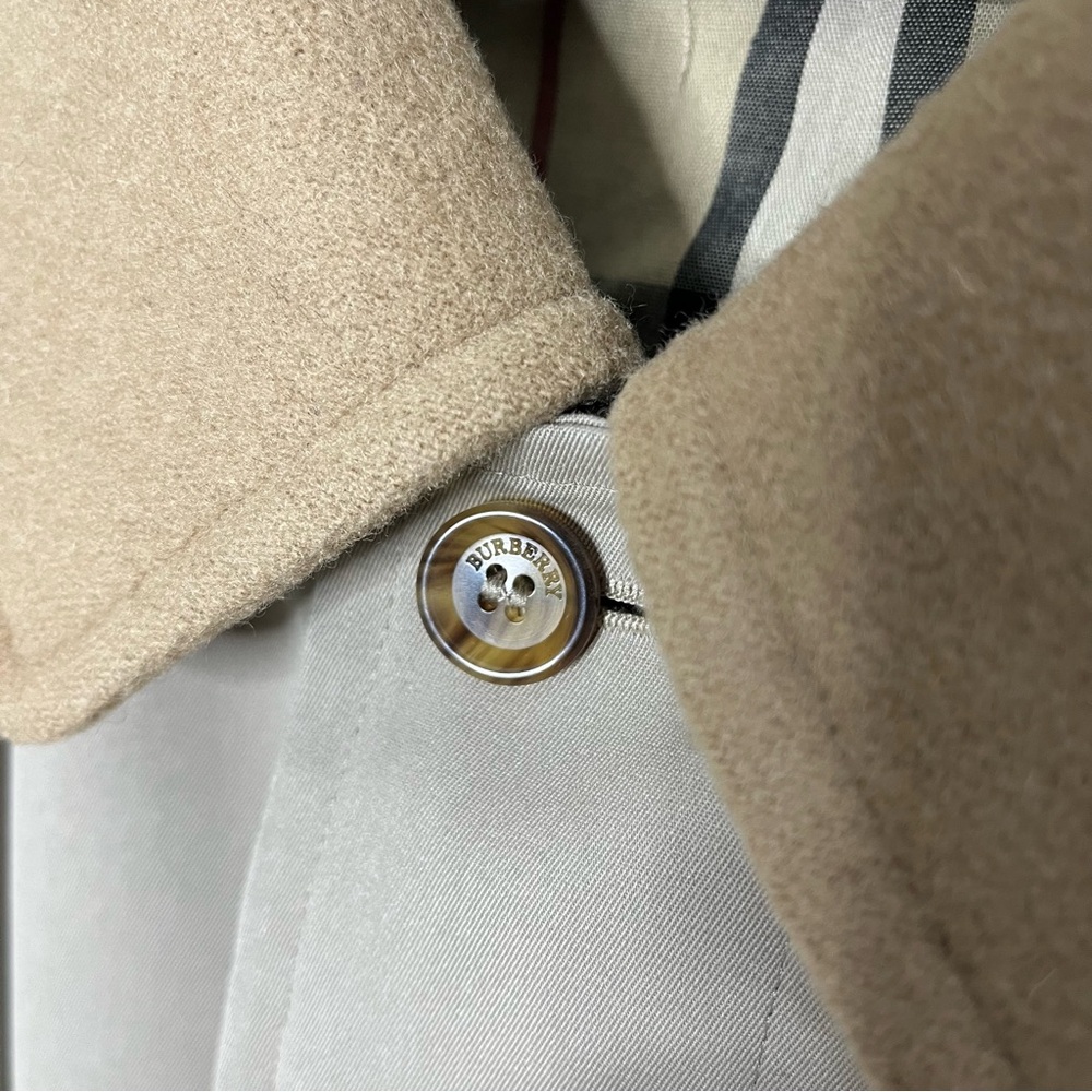 Burberry Men’s Mens Camden Trench Coat Jacket Wool Tan Long Belt Belted 46 XL - Picture 7 of 16